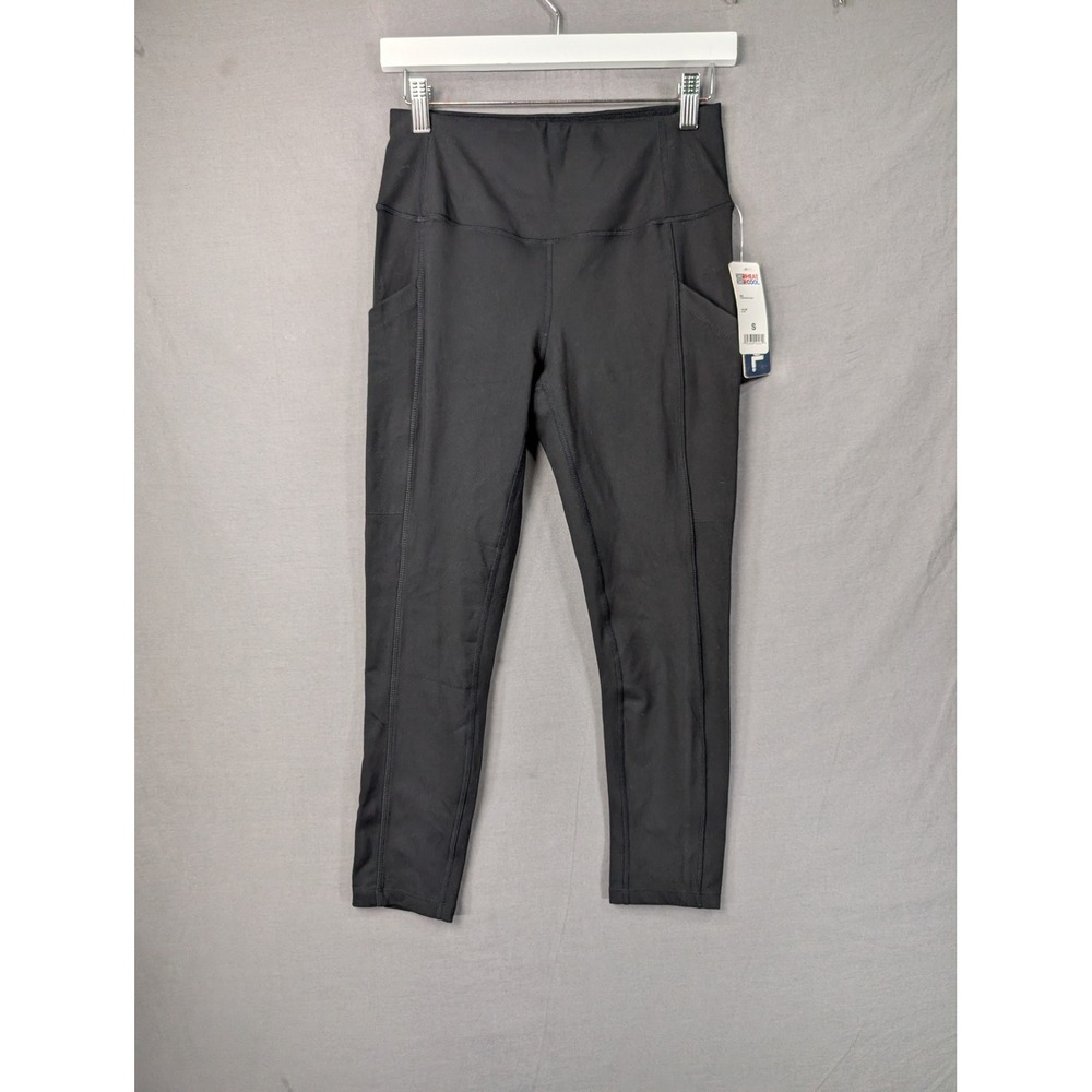 32 Degrees Heat Womens Black High Rise Leggings Side Pockets Small NWT